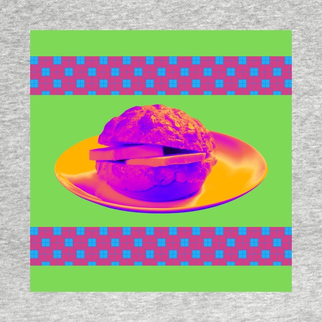 Pineapple Bun - Funky Hong Kong Street Food - Pop Art Neon Purple with Lime Green by CRAFTY BITCH